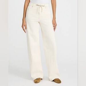 Cream Wide-Leg Pants